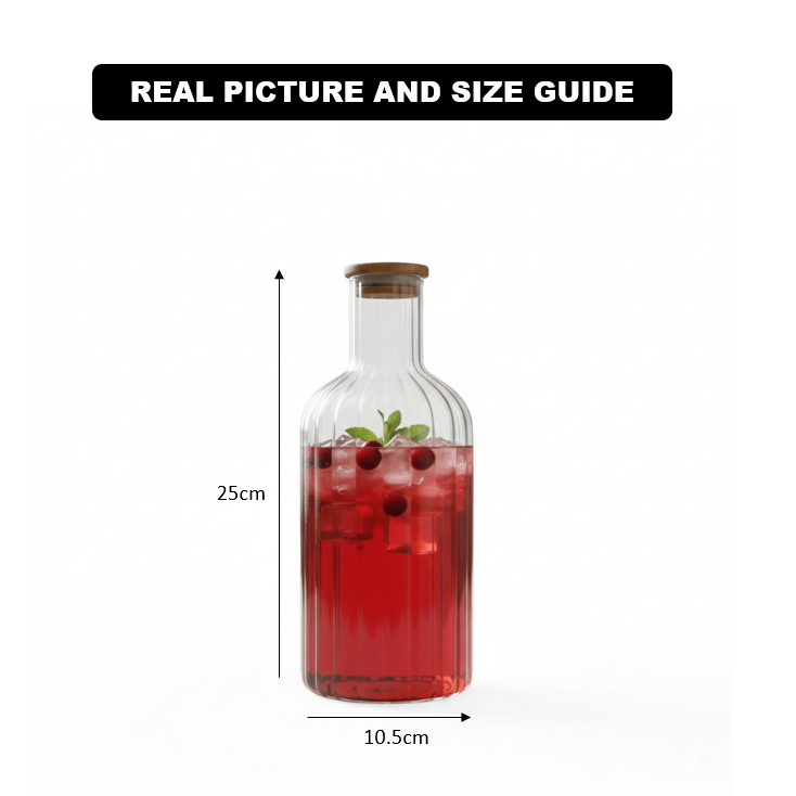 1.4 Liter Glass Carafe with Wooden Lid (2355) by Limon