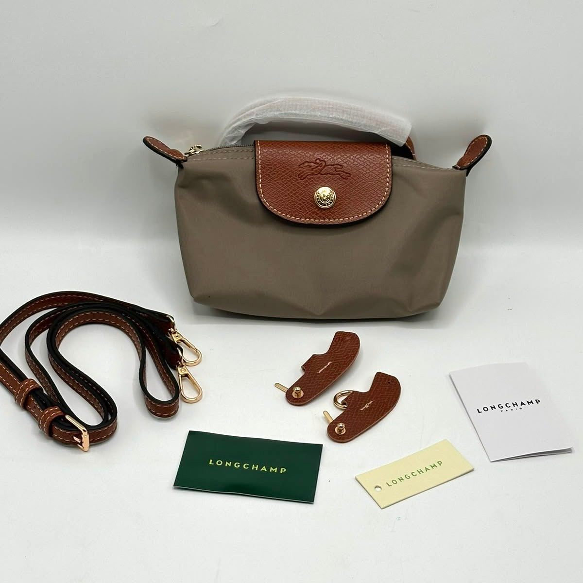 Longchamp Le Pliage Pouch with Handle & Long Strap XS