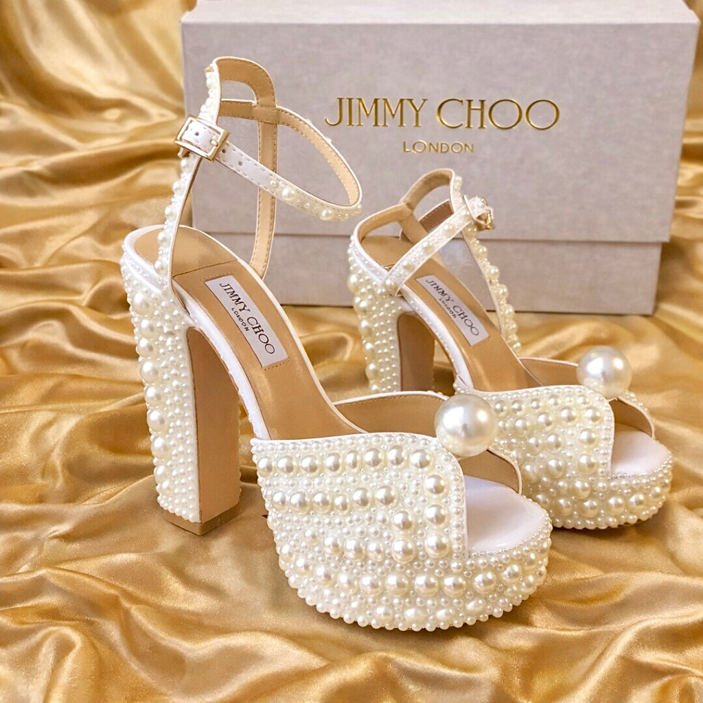 Jimmy Choo Sacaria 120 Embellished Satin Platform Sandals(Master)-Box Packing