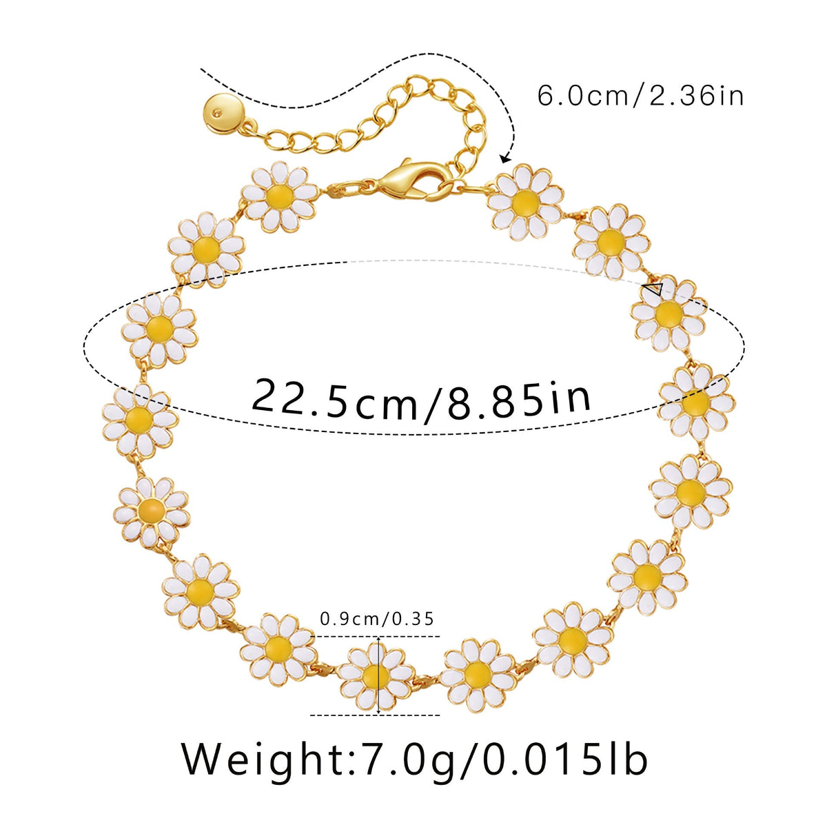 Dainty Crystal Blossom Station Bracelet