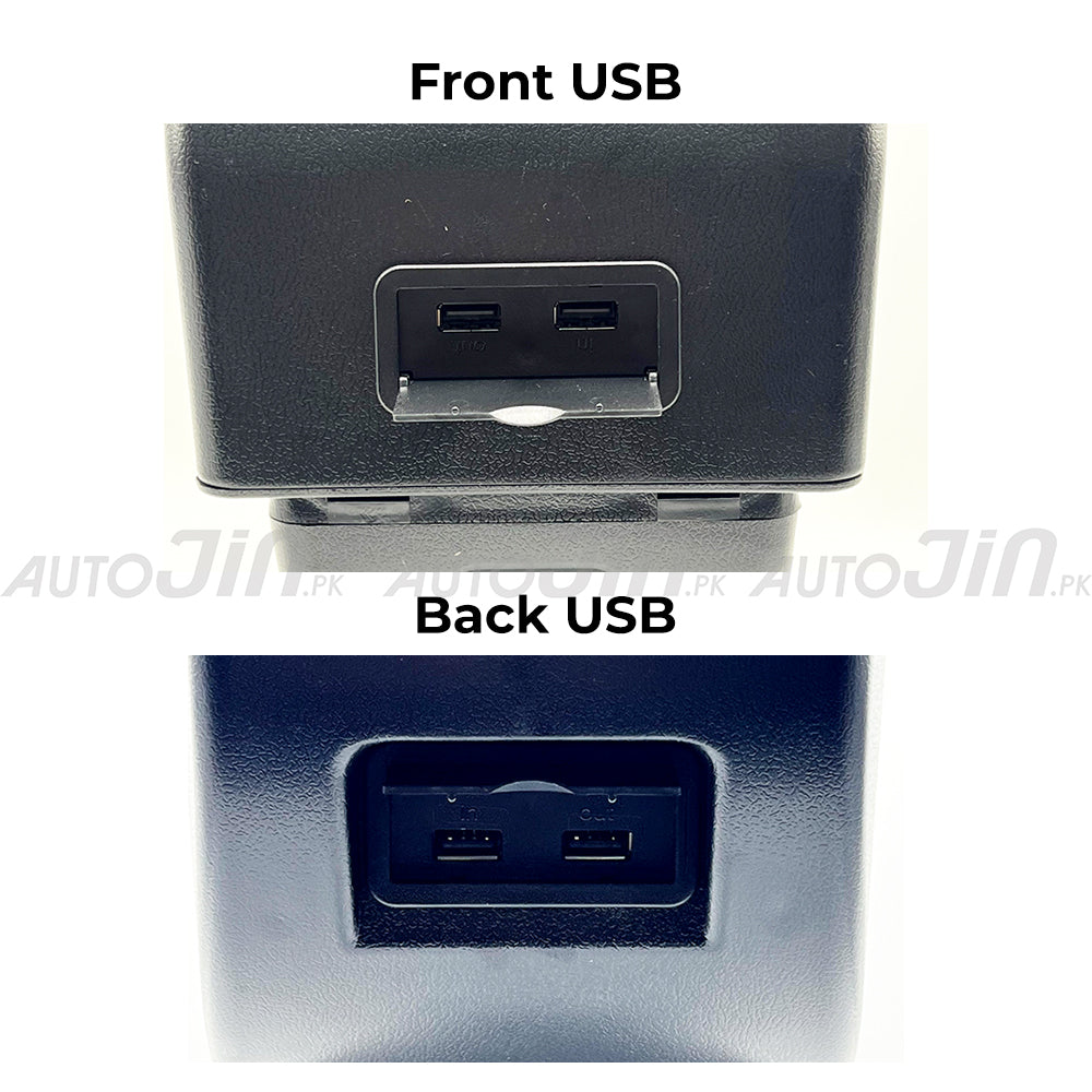 Sogo Honda BR-V 2017-2026 Leather Armrest Console With Usb 4 Ports - Black