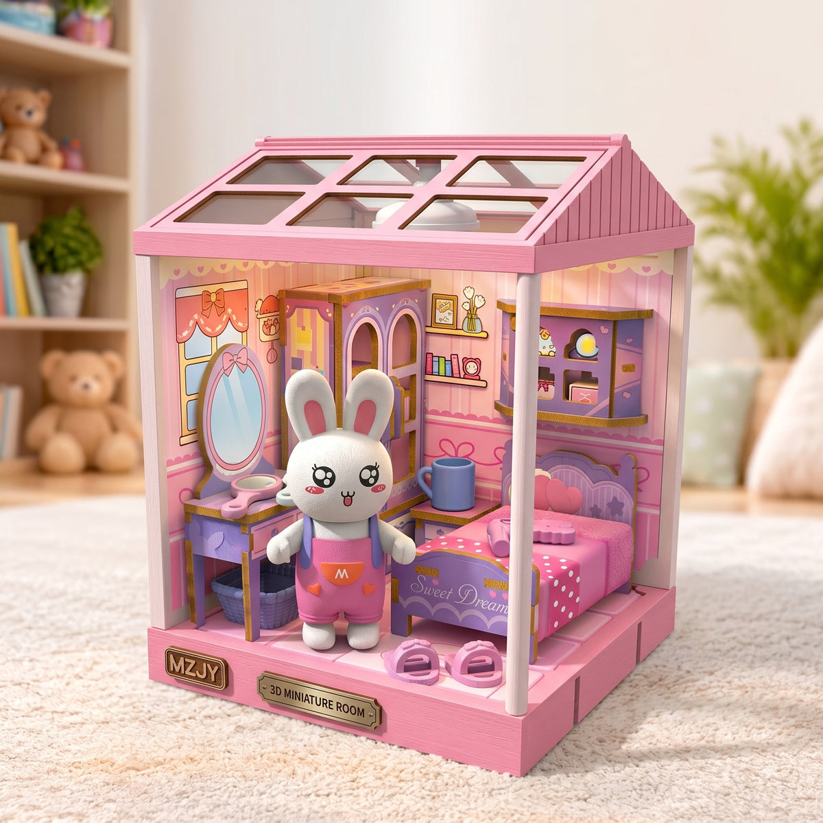 DIY Mini Microcosm Warm Bedroom House Set