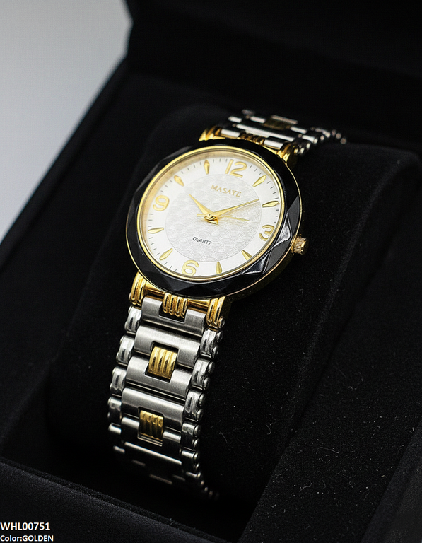 WHL00751 IWA Round Black Bezel Women's Watch - WHL
