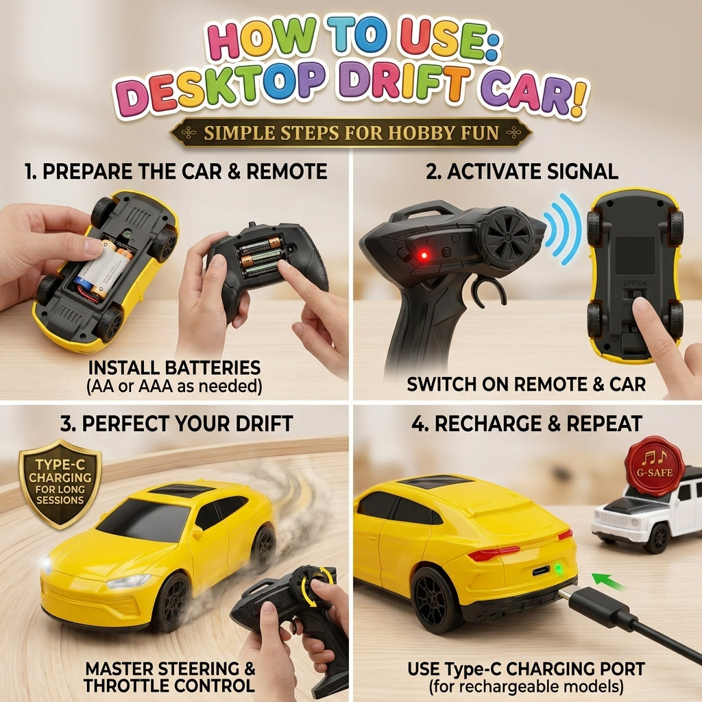 Remote Control Desktop Mini Drift Car 2.4GHz