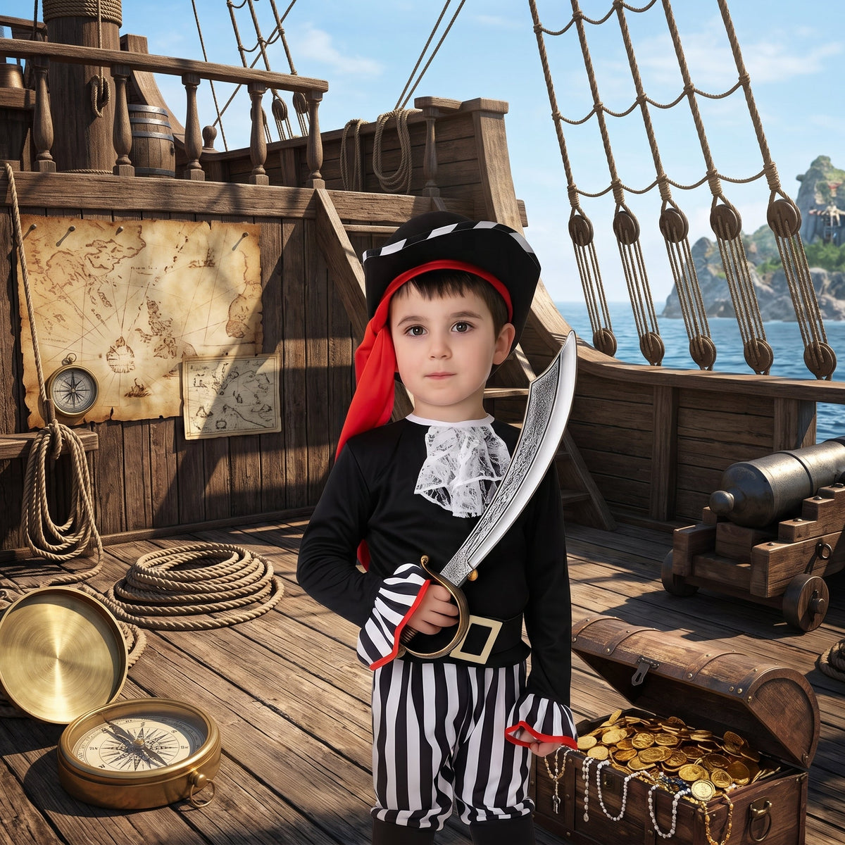 Kids Pirate Prince Swashbuckler Costume