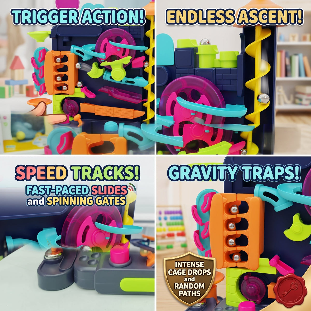 Colorful Marble Building Pin Ball Machine