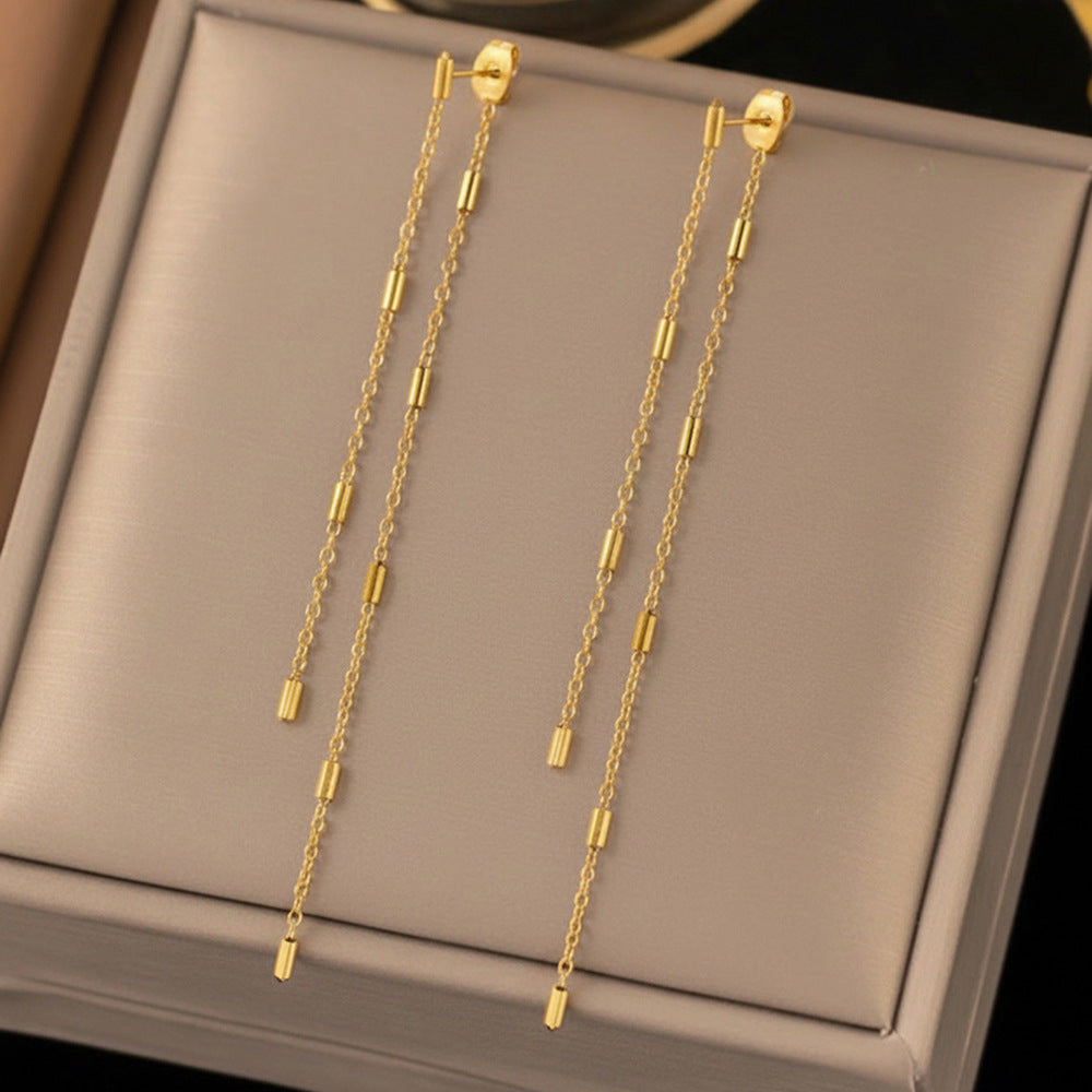 Aurelia Double Drop Chain Earrings
