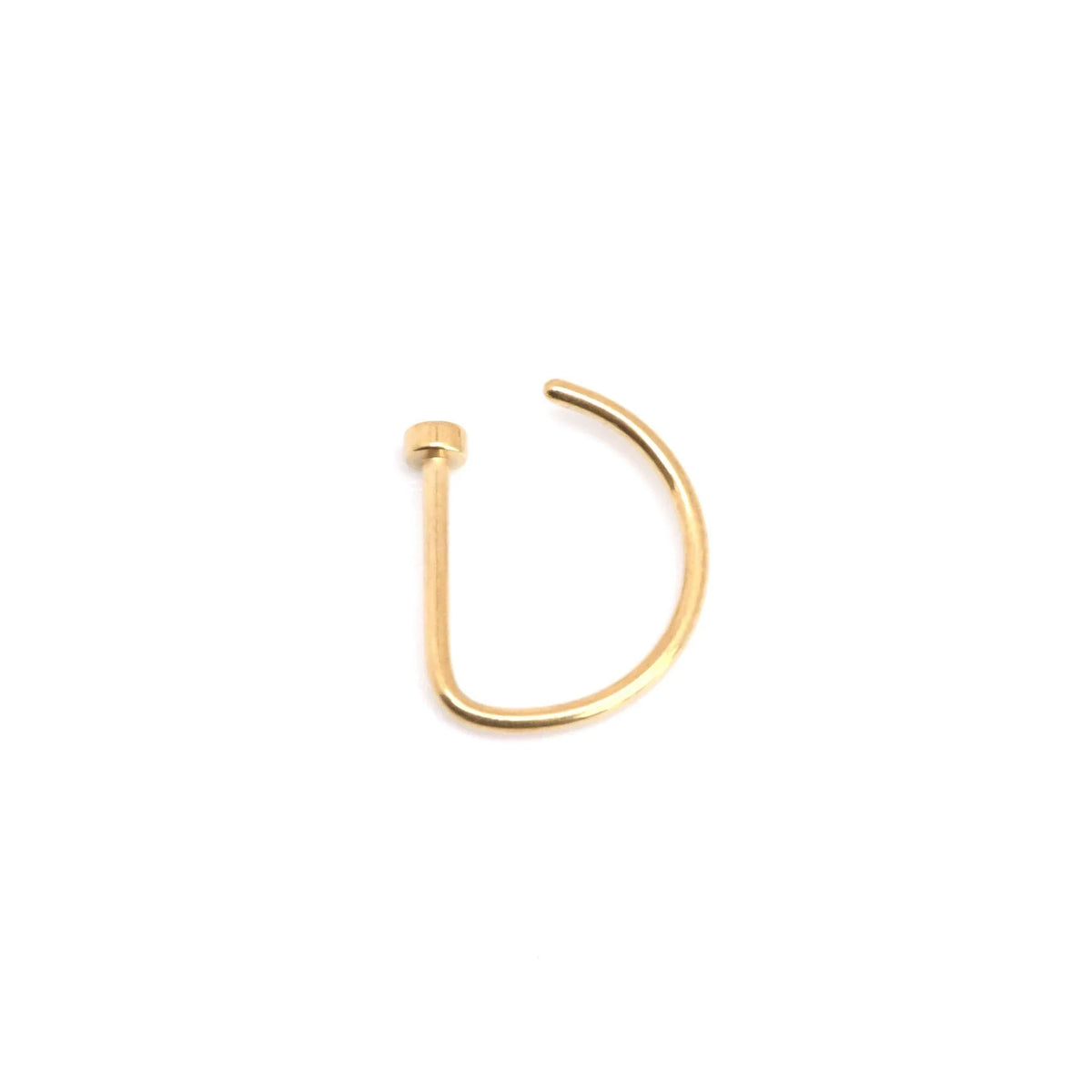 Gold Plated D-Shaped Nose Ring