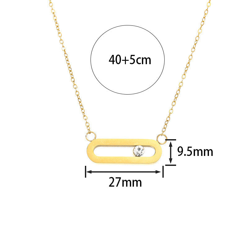 Gold-Tone Crystal Bar Necklace