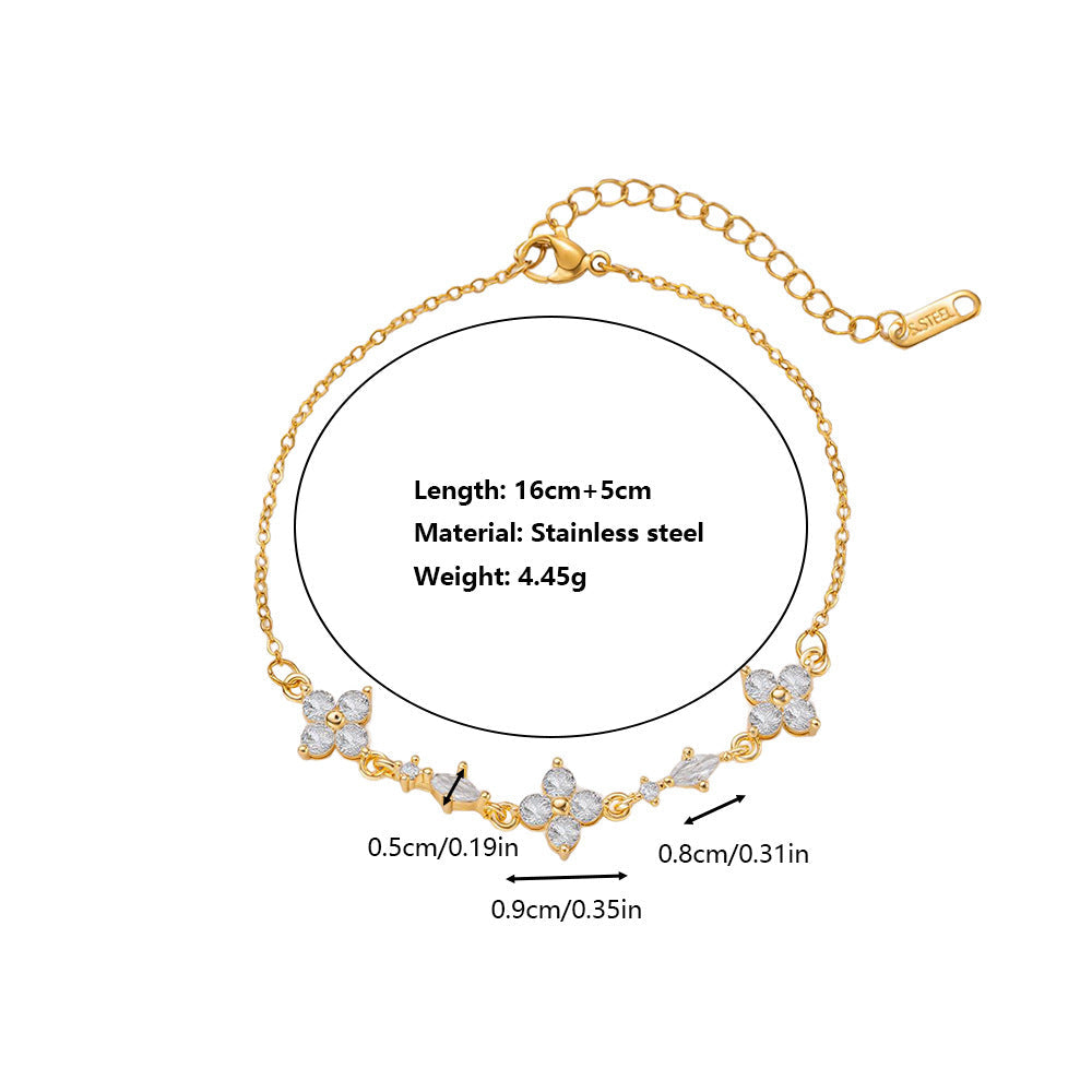 Luxe Blossom Crystal Link Bracelet