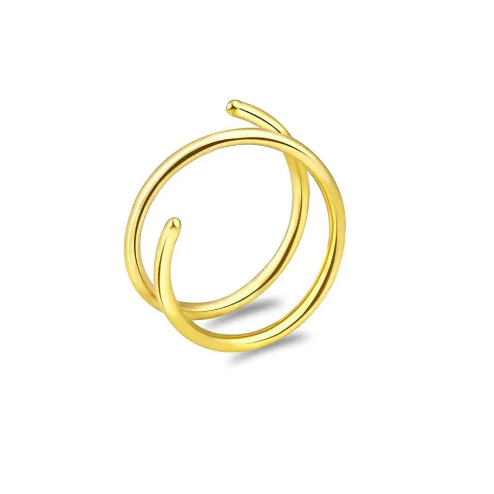 Gold Plated Double Hoop Nose Ring