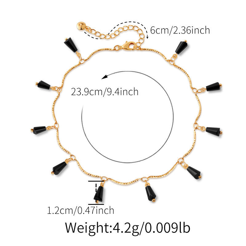 Gold Plated Midnight Muse Tassel Anklet