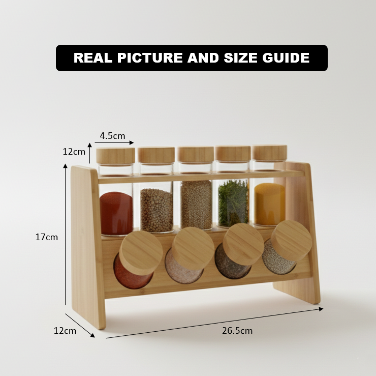 8-Pcs Glass Spice Storage Jars Ensemble (1104)