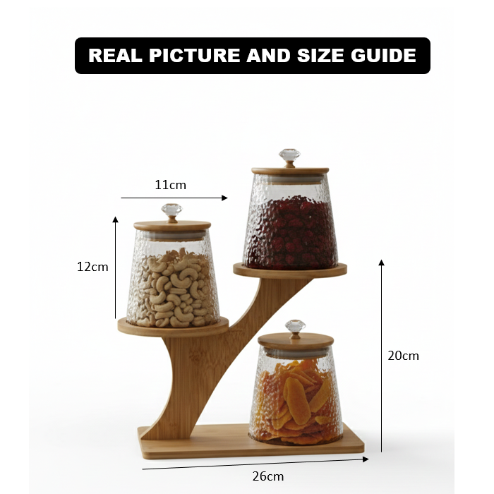 TriLevel Bamboo Pantry Display (1117)