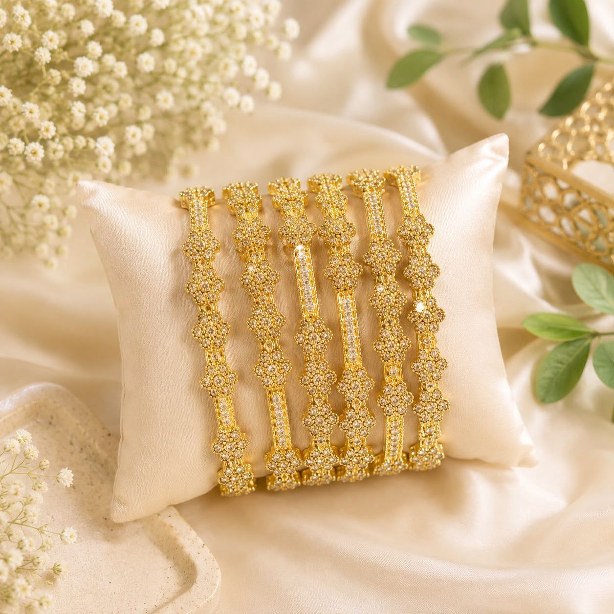 Zircon bangles-24 (Golden)