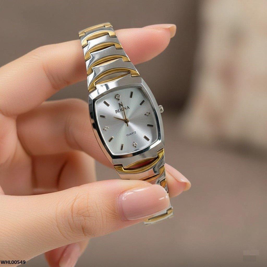 WHL00549 HWR Rectangle Two-Tone Women's Watch - WHL