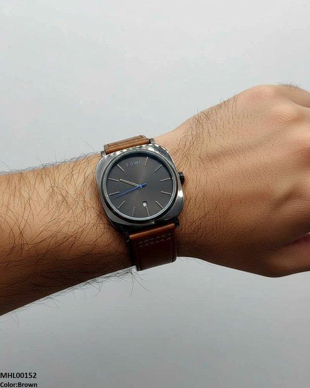 MHL00152 HWR Round/Square Leather Strap Men's Watch - MHL