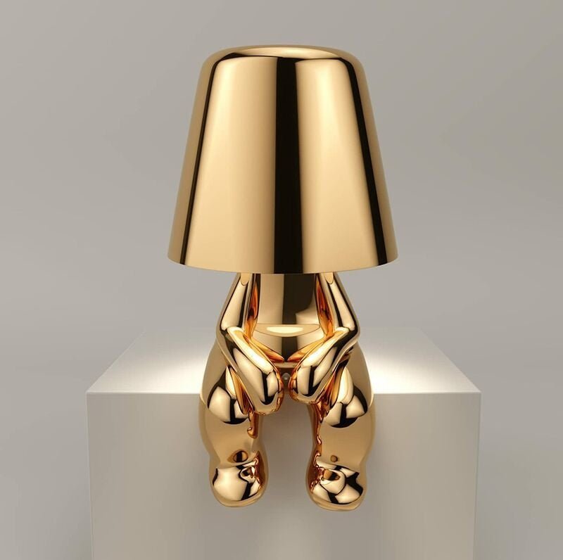 Luxury Gold Metal Desk Lamp – Sitting Character