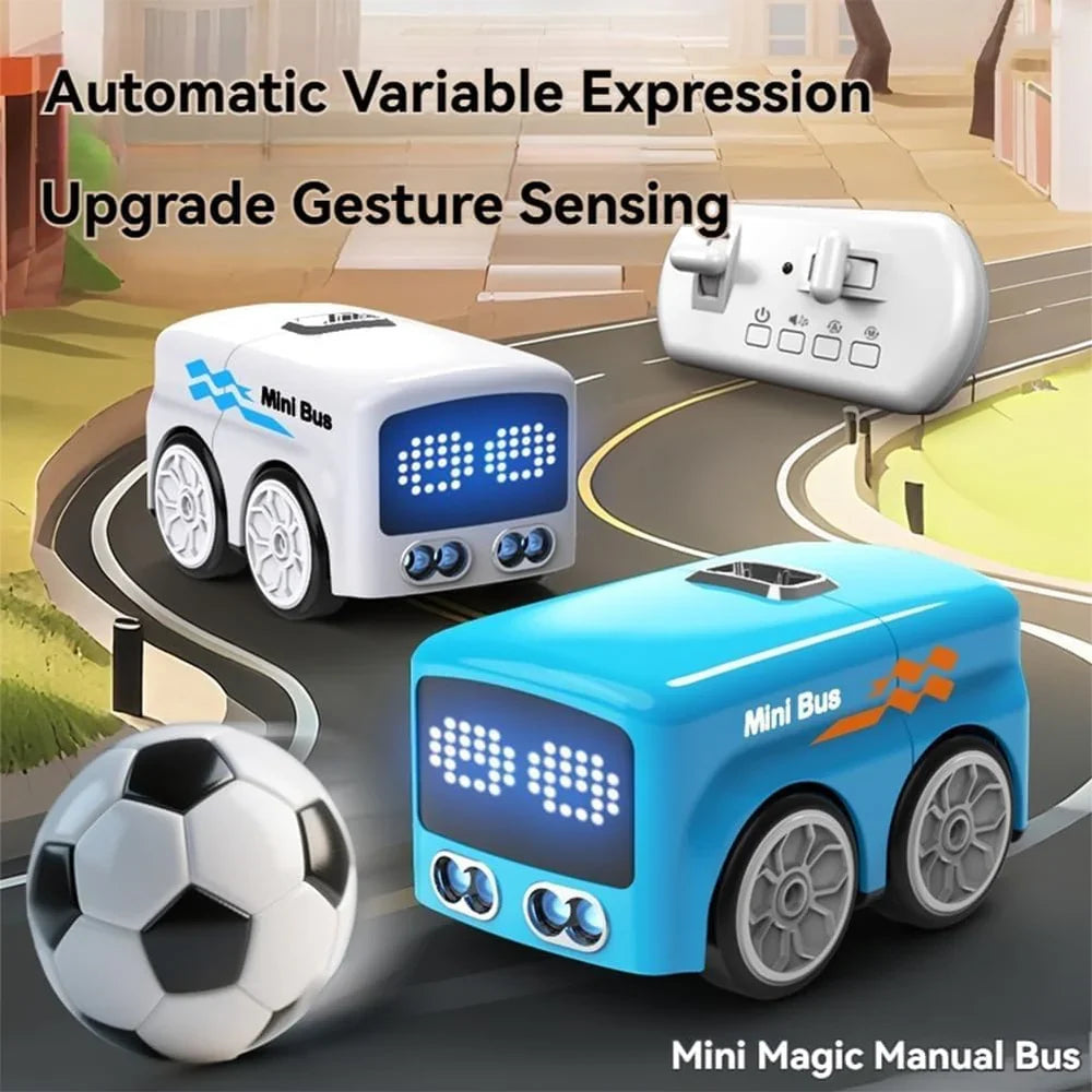 Remote Control Follow Ball Mini Magic Bus With Face LED Light