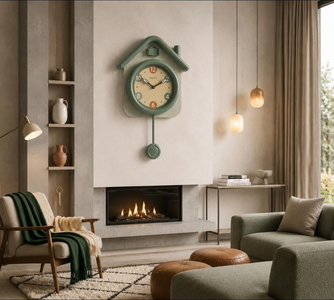 Playful House-Shaped Wall Clock