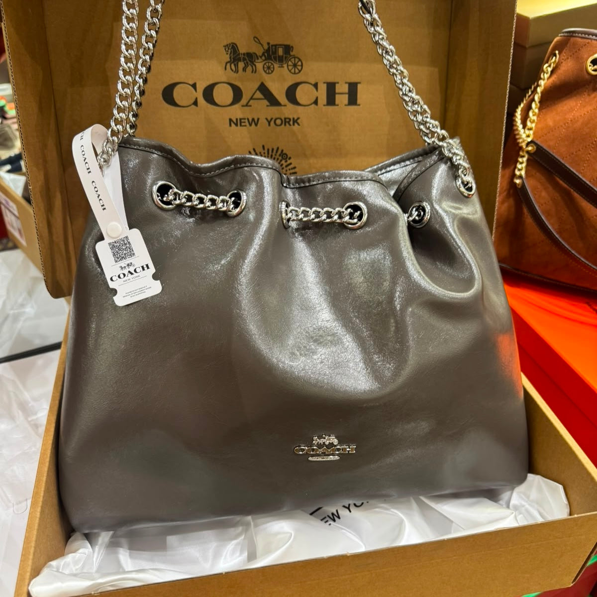 COACH Evelyn Large Shoulder Bag-Box Packaging