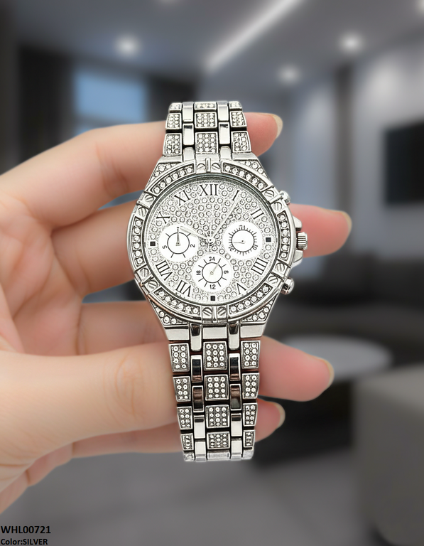 WHL00721 HWR Round Rhinestone Women's Watch - WHL