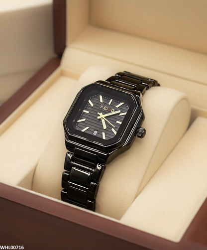 WHL00716 HWR Square Black Dial Women's Watch - WHL