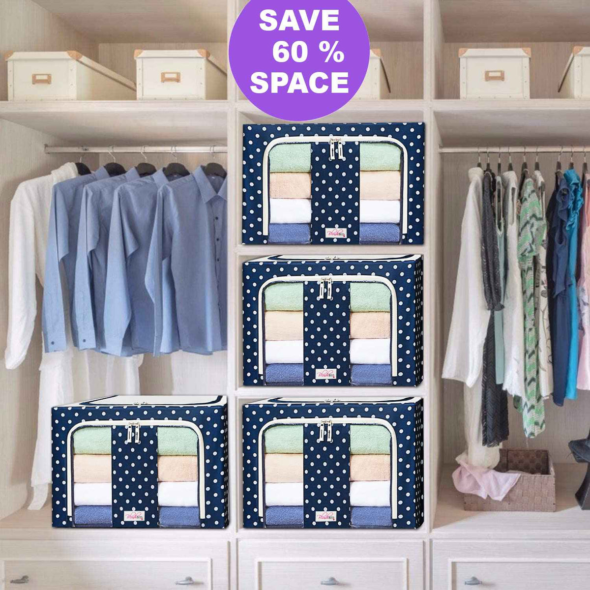Large Size Storage Organizers with Metal Supports Pack of two (Imported)