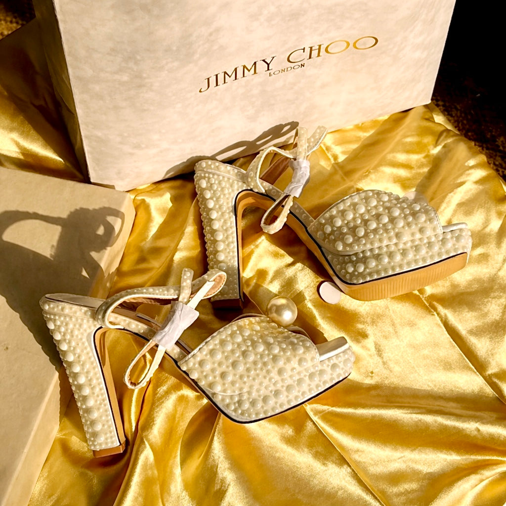 Jimmy Choo Sacaria 120 Embellished Satin Platform Sandals(Master)-Box Packing