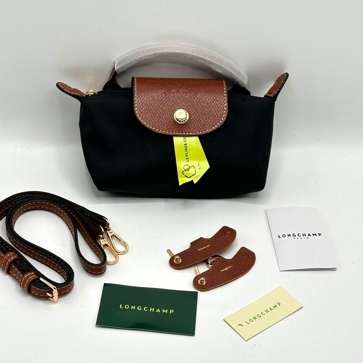 Longchamp Le Pliage Pouch with Handle & Long Strap XS
