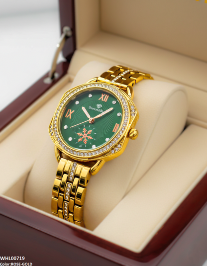 WHL00719 HWR Round Rhinestone Women's Watch - WHL