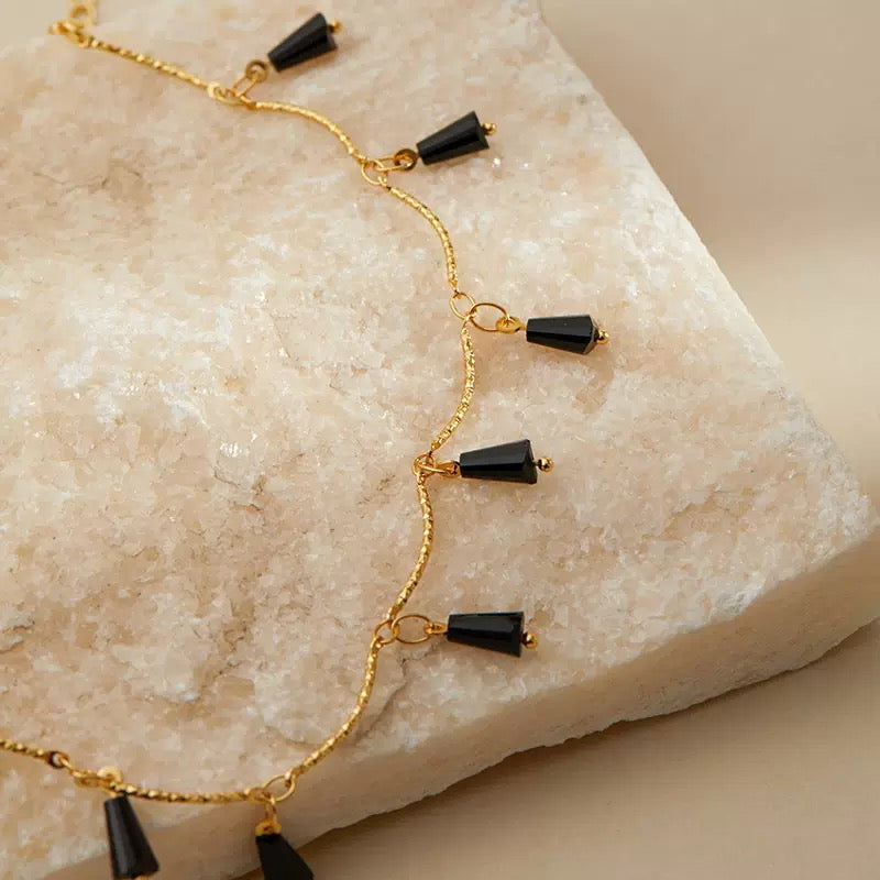 Gold Plated Midnight Muse Tassel Anklet