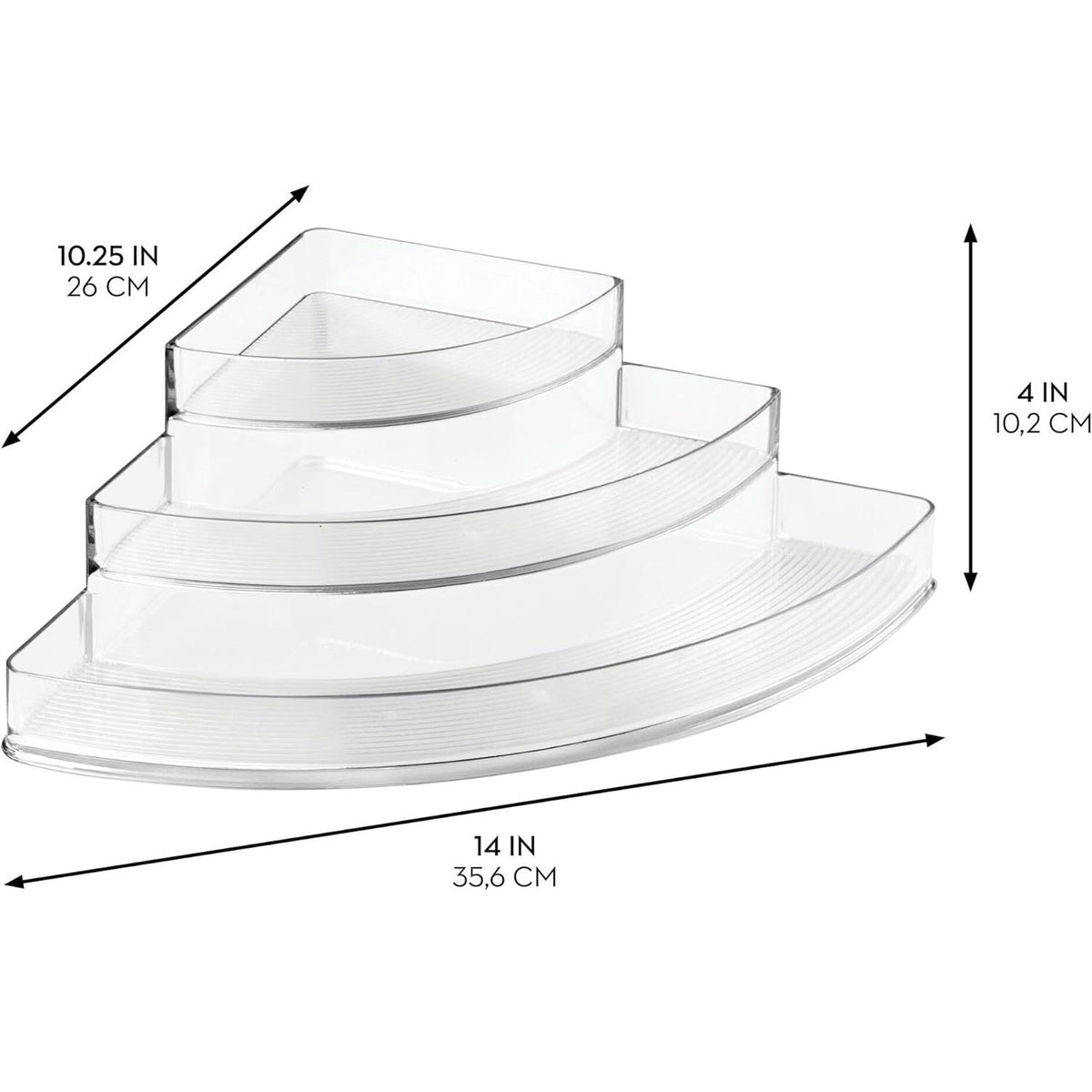 Crystal 3-Tier Multi-Purpose Acrylic Corner Tray
