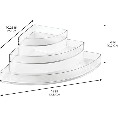 Crystal 3-Tier Multi-Purpose Acrylic Corner Tray