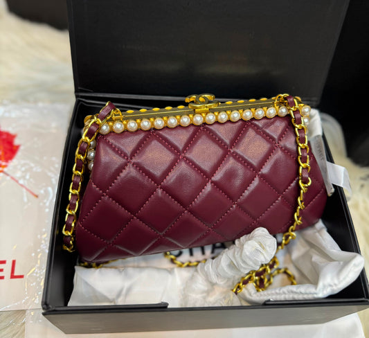 Chanel Clutch in Pearly Lambskin-Box Packaging