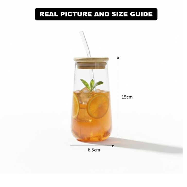 Teardrop Tinted Glass Tumbler with Straw
