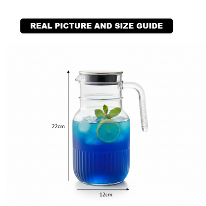 Ribbed 1.5 Liter Glass Pitcher (2375) by Limon