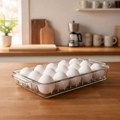 SmartNest Transparent 15-Grid Egg Tray with Lid