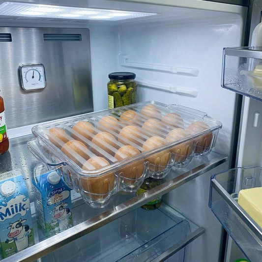 SmartNest Transparent 15-Grid Egg Tray with Lid