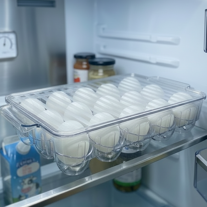 SmartNest Transparent 15-Grid Egg Tray with Lid