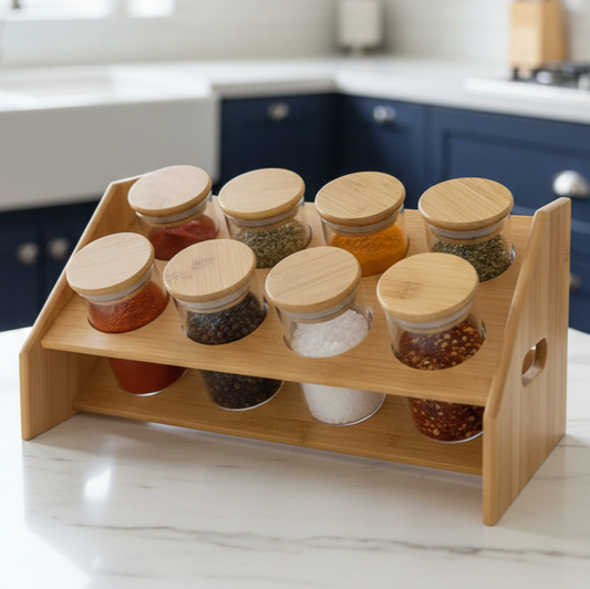 BambooTier Glass Spice Station