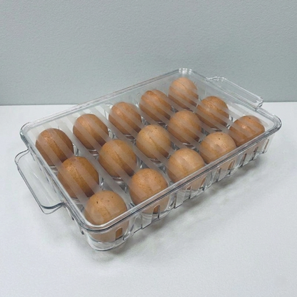 SmartNest Transparent 15-Grid Egg Tray with Lid
