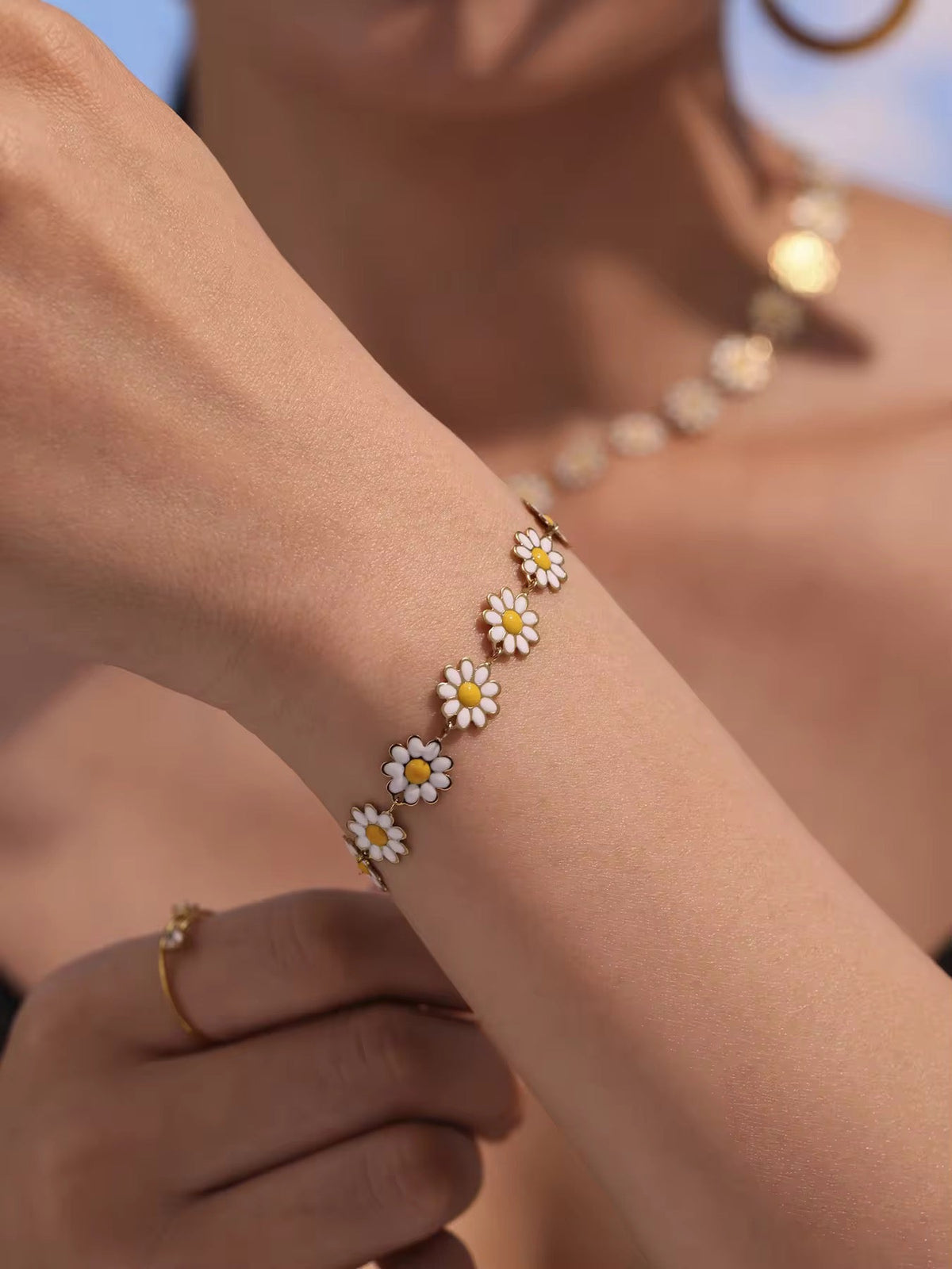Dainty Crystal Blossom Station Bracelet