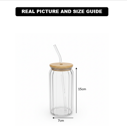 CrystalRidge Glass Tumbler with Straw