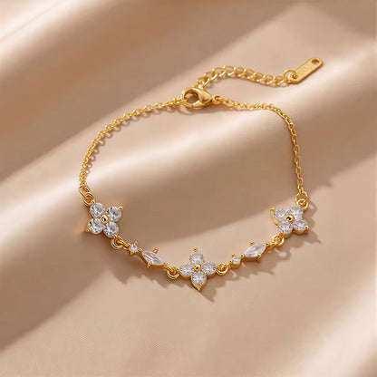 Luxe Blossom Crystal Link Bracelet