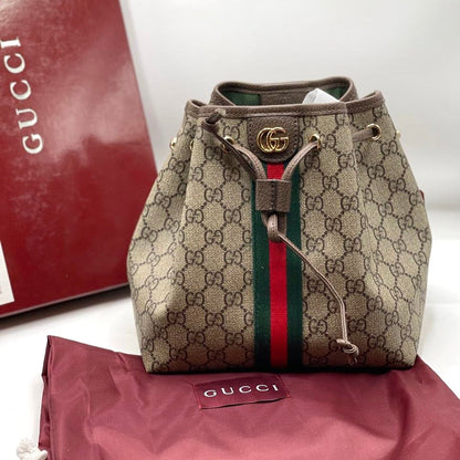 Gucci Supreme Monogram Ophidia Top Handle Bucket Bag