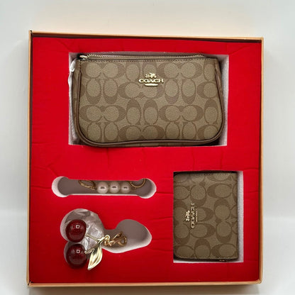 COACH Teri Bag with Coach Cherry Charm & Mini Bag Charm-Box Packing
