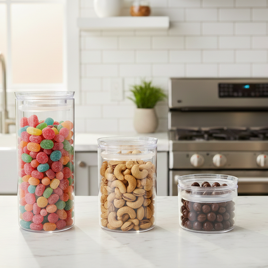 3-Pcs CrystalSeal Airtight Storage Jars Set