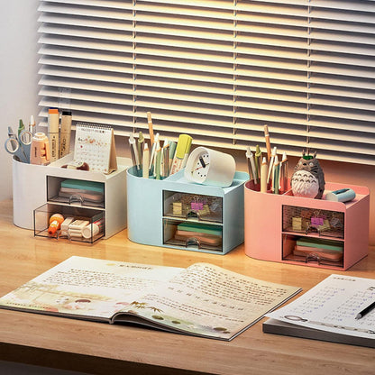 Multi-Use Desktop Organizer with Dual Drawers