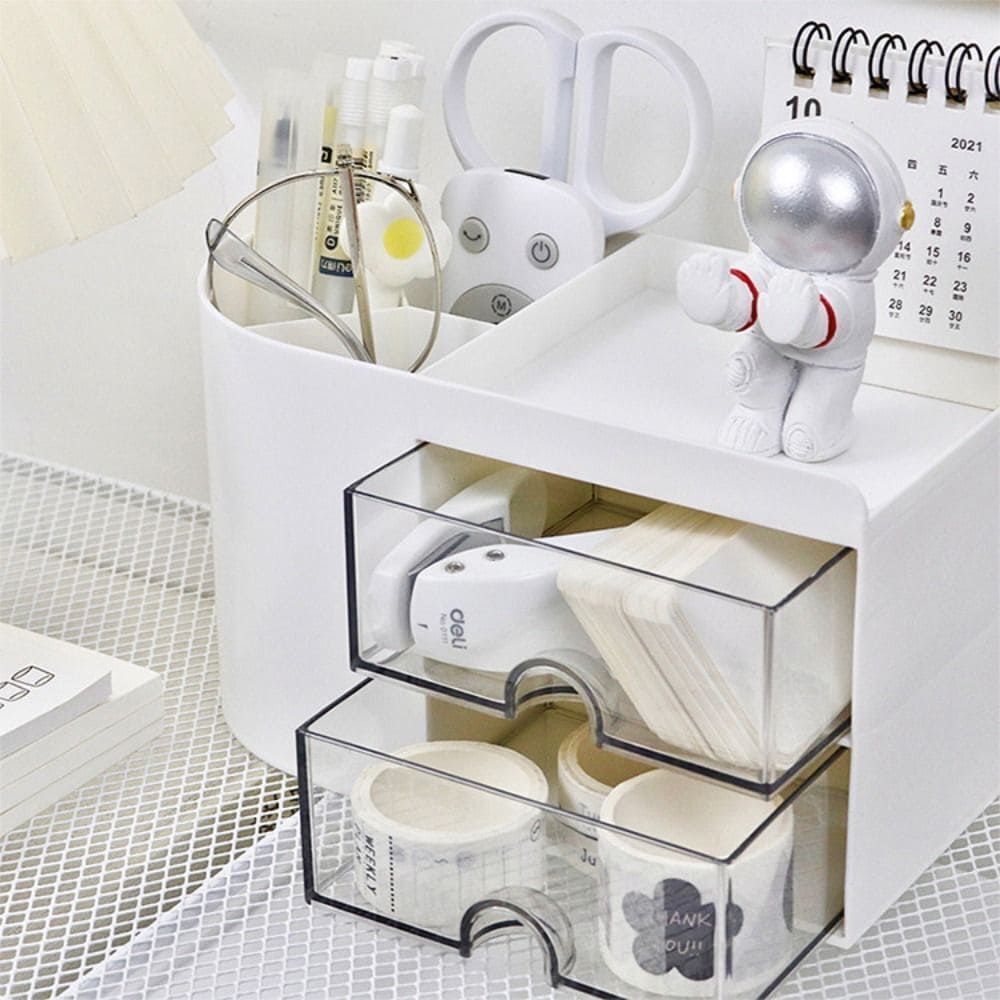 Multi-Use Desktop Organizer with Dual Drawers